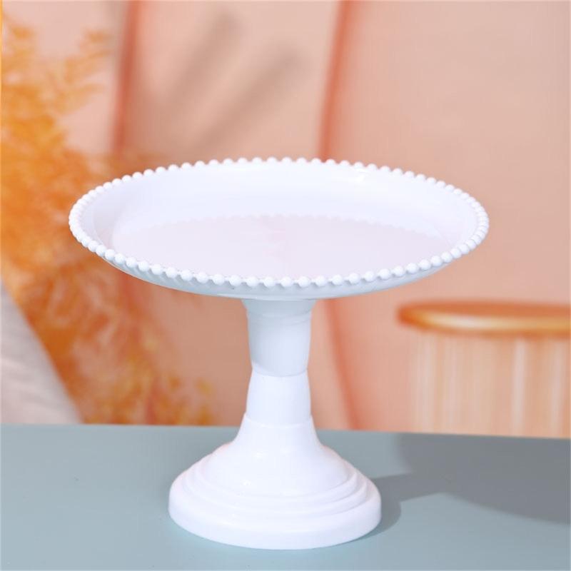 Slip Resistant Base Tall Dessert Display Stand Snacks Fruit Serving Plate Elegant Plastic Construction for Celebration