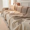 1Pc Geometric Jacquard Chenille Sofa Cover With Tassels Double-Sided Thick Sofa Blanket For Living Room Decor Multiple Use