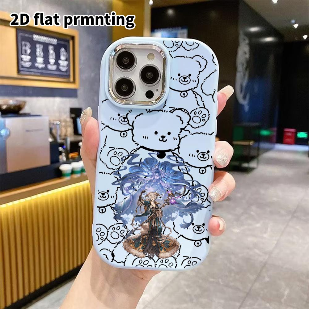Phone Case: 2D Flat Design Suitable for iPhone 18 17 16 15 14 13 Pro Protective Case, Couple Style, Blue Spirit, Christmas and Halloween Gift