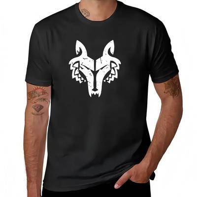 Distressed Wolf Skull Graphic T-Shirt