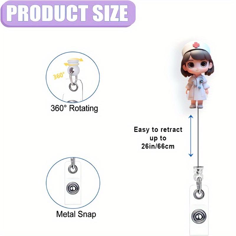 Retractable nurse badge clip, ideal for nursing students, nurses, and medical staff. A perfect gift.