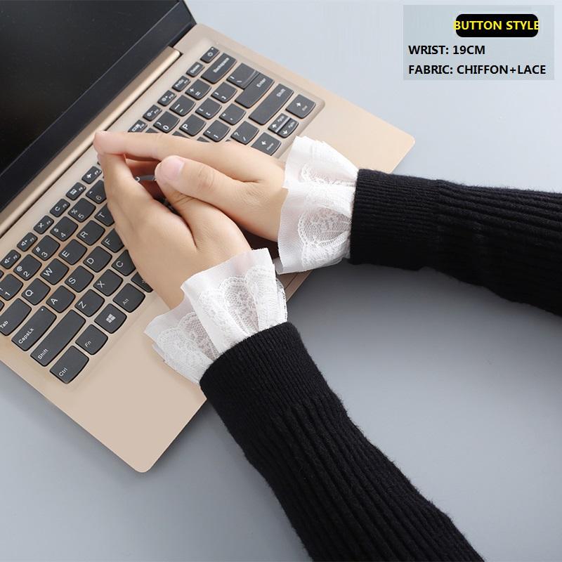 Hollow Out Embroidery Floral Lace Fake Sleeves For Sweater Wedding False Sleeve Cuffs Princess Wrist Warmers Sweater Decorative