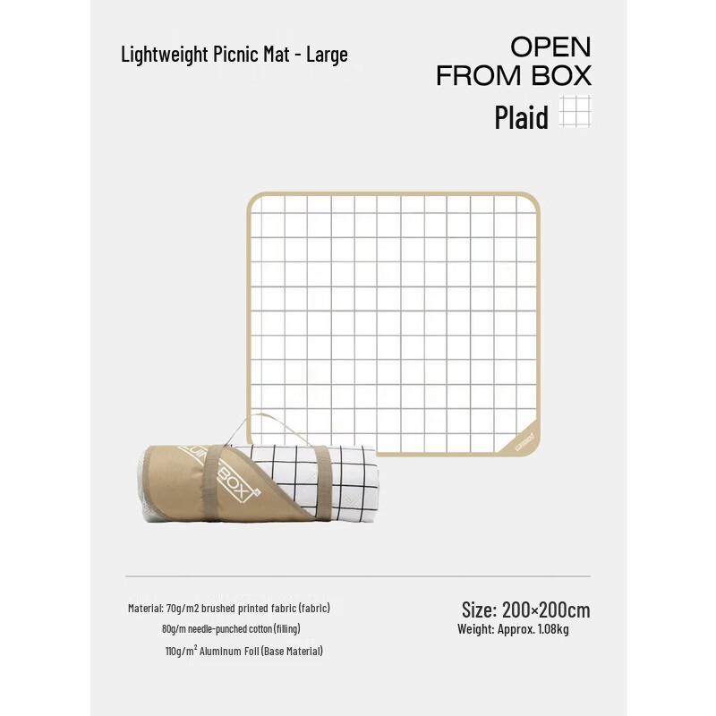 LUING BOX Outdoor Portable Plaid Picnic Mat