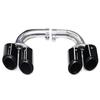 18-24 Year Porsche Cayenne Black Quad Exhaust Tailpipe Muffler Modification