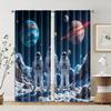 2 Pcs   Filtering Curtains (excluding Rods   Non-movable   Without Batteries) Space Adventurebackgroundsuitable for Use In Bedrooms