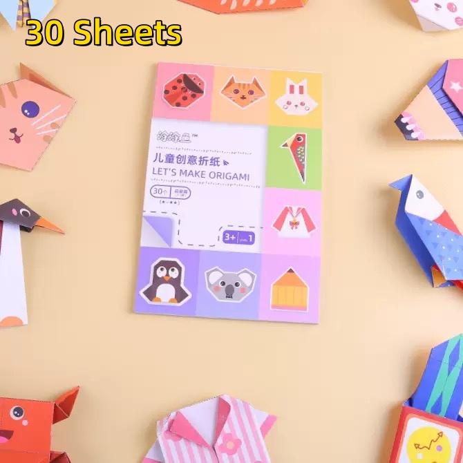 Origami Kit 30/108 Sheets Paper Folding Craft Guiding Book DIY Handmade Toys Art Craft Projects Supplies for Beginners Gifts