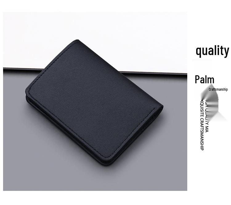 Men's Vertical Ultra-thin Leather Wallet with Anti-Demagnetization Card Holder