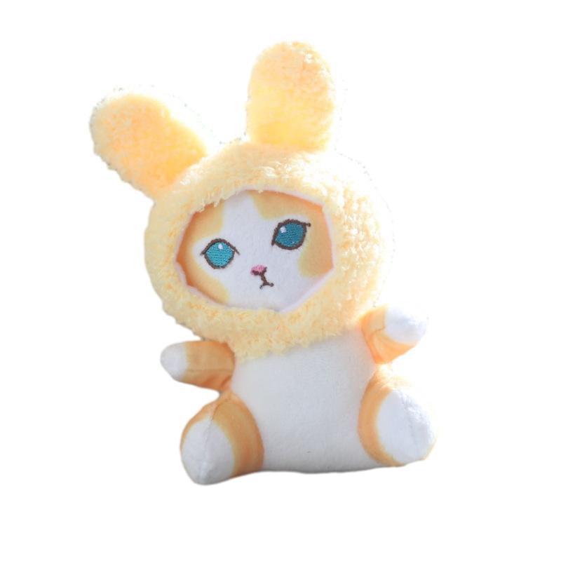 

Bunny Adorable Ear Kitten Pendant Plush Toy Keychain Bag Charm Keyring Couple жовтий