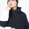 Under Armour UA Armour Color Block Hooded Zip Design Raglan Long Sleeve Jacket Women Jacket Black White 1382699-001