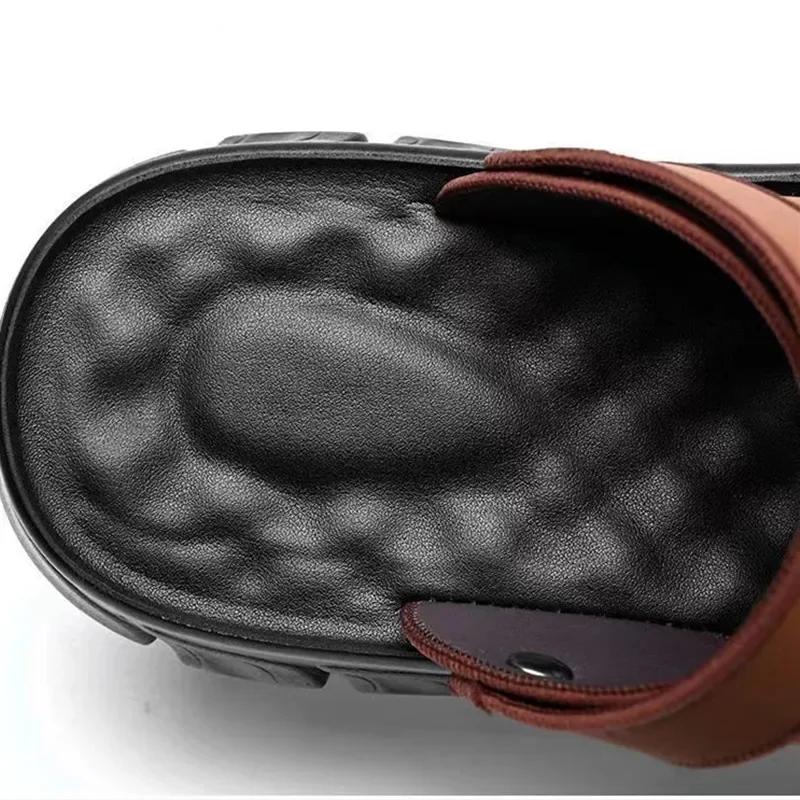 Patent Leather Men's Summer Shoes Man Fashion Casual Comfortable Black Flip-flops Sandals Male Adult Sneakers New Men Slippers