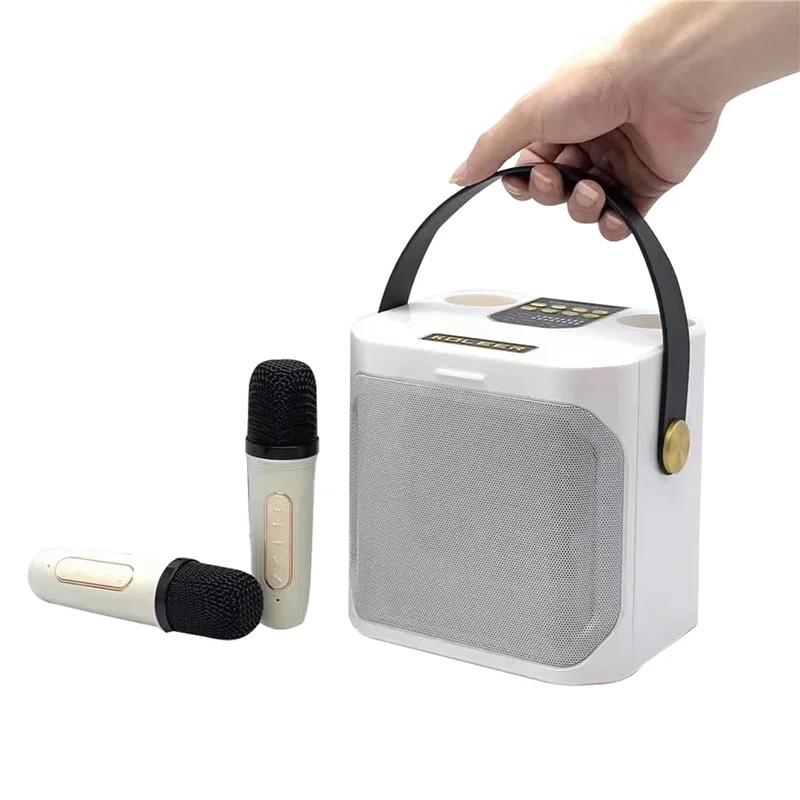 High Power Karaoke Machine Portable Wireless Bluetooth 5.0 Speaker System With Dual Microphone Home TV KTV Set Support TF Card