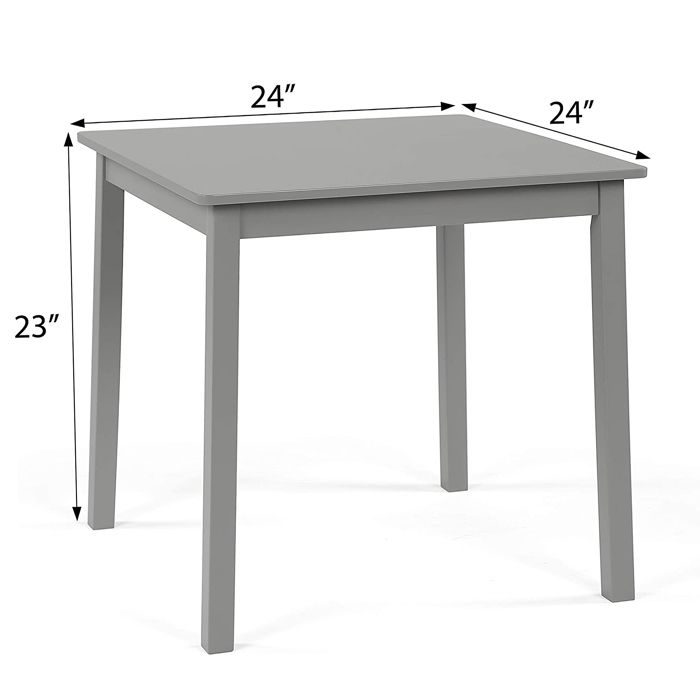 GINGER HOME Zestaw Stół i 2 Krzesła Dziecięce Drewniane – Biurko, Zabawa, Rysowanie, Posilek – Szary