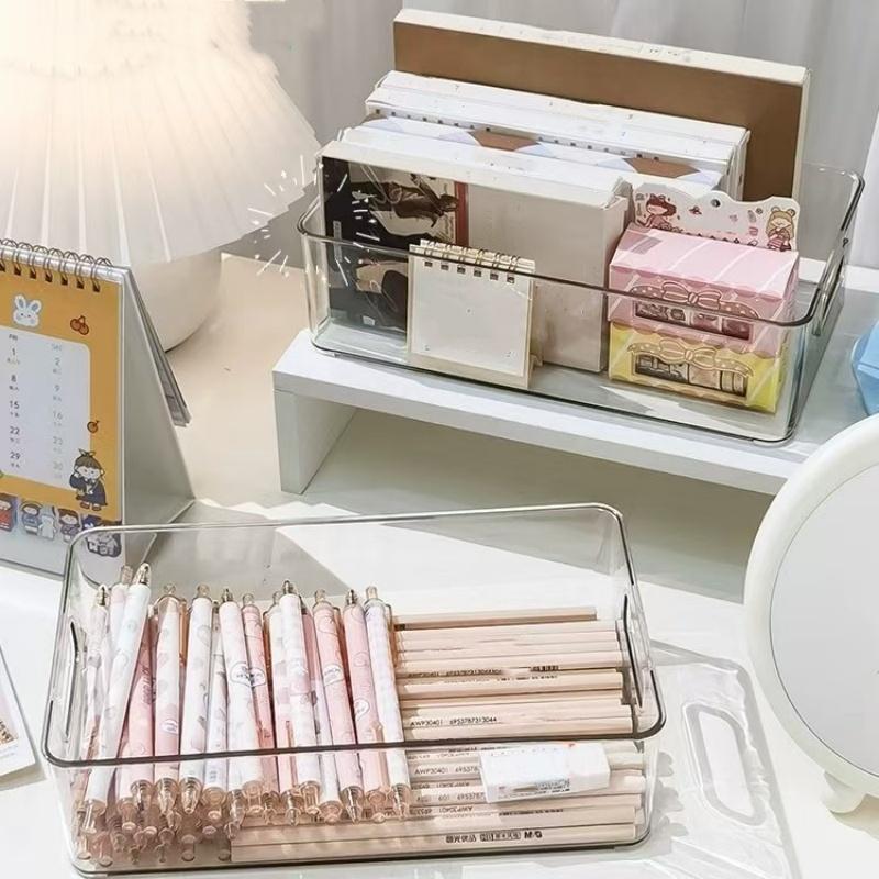 1Pc/Box Acrylic Transparent Storage Box for Cosmetics, Face Masks, and Snacks