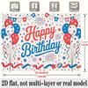 Balloons Confetti Birthday Banner, Colorful Photo Backdrop Wall Decor for Party