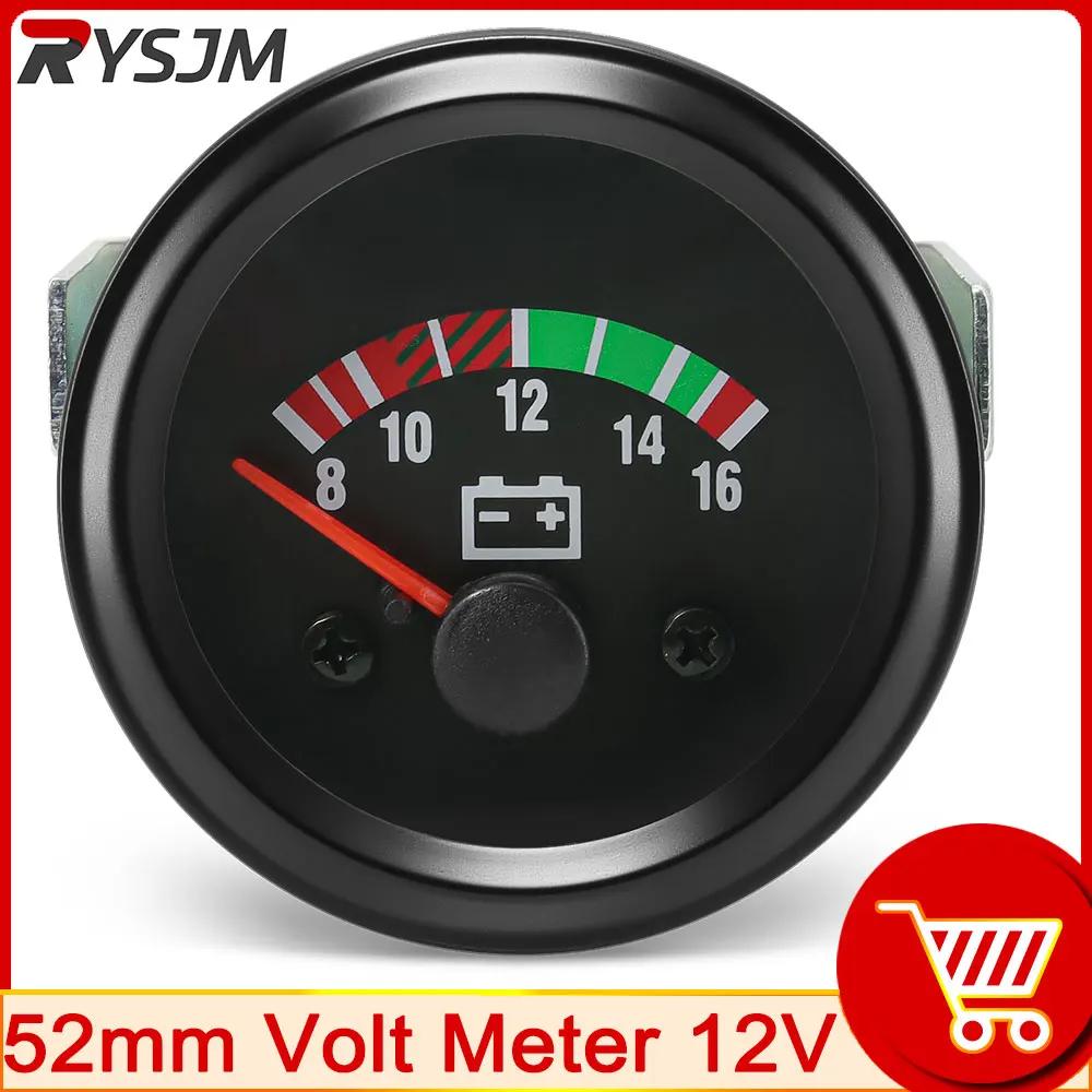 12V 24V 52mm Voltmeter Auto Volts Car Gauge 2" Volt Meters Instrument Voltage Water Temp Gauge 150 Celsius Oil Temp Gauge Press
