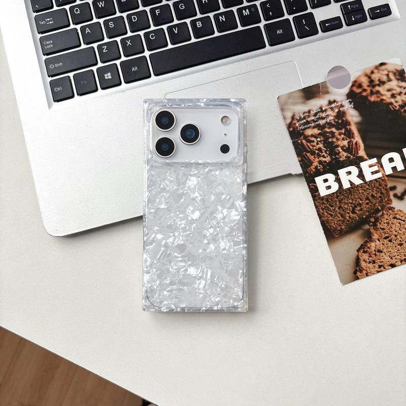 

Trendy Pink Shell Pattern Square Hand for iPhone 17 Pro/16/15/14/13 Pro Max. iPhone 16 Pro