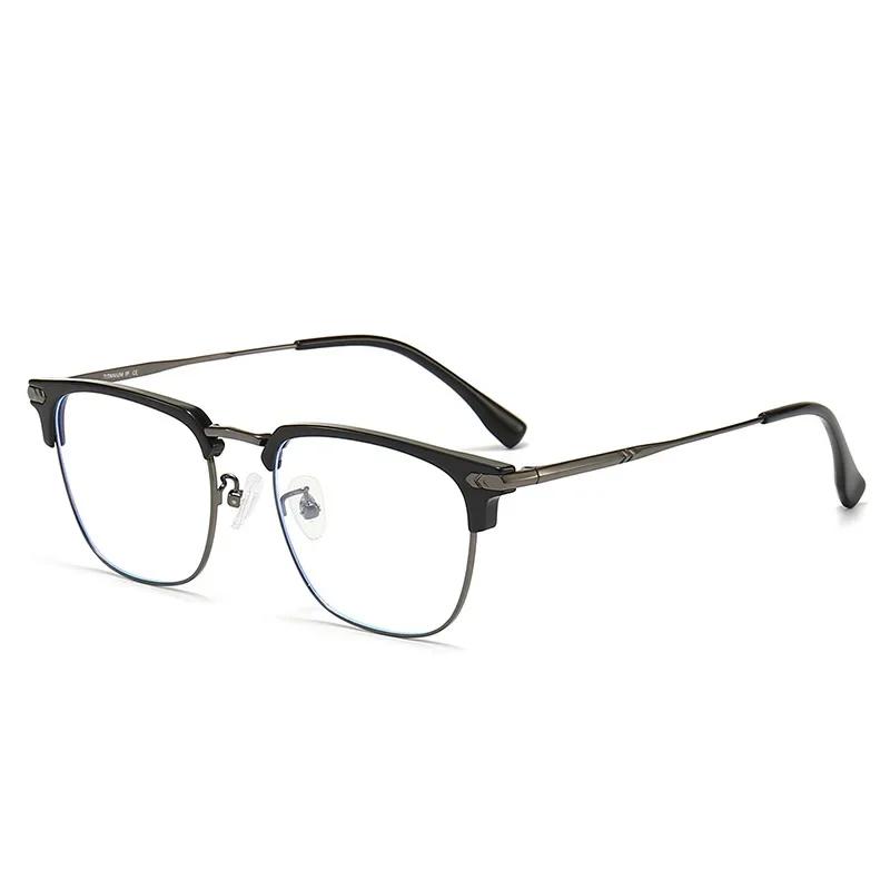 Retro Anti- Blue Lightweight Eyeglasses Square Metal Half Frames Glass Male Female Computer Goggles Eyewear Optical Spectacle Glasses