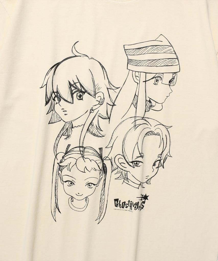 NICEGHOSTCLUB Ghost Angels Head Sketch Pigment Bigbig Tee_White(Ng2Fmft589A)