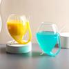 Vampire Shape Wine Glasses, Transparent Cocktail Glass with Drinking Tube, Novelty Glass Cup for Wine, Champagne, Juice, Home, Bar, Party Decor