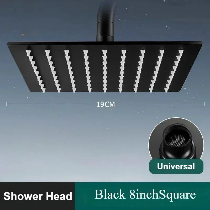 Rainfall Top Spray Shower Accessories Stainless Steel 6/8 Inch Bathroom Showerhead Square/round Large Panel Shower Head