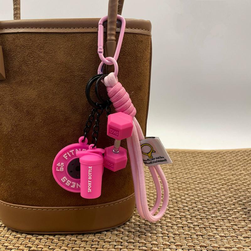 Bag Charm Dopamine Barbell Plates Kettlebell Simulation Dumbbells  Creative Fitness Bag's Pendant Gifts