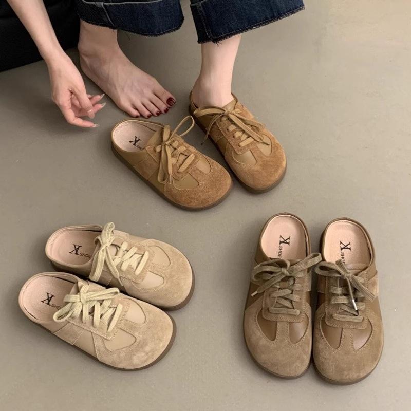 Slippers Women Summer Slides Loafers Platform Med Female Shoes Cover Toe 2025 Flat Luxury Fabric Rubber PU Rome Cotton