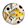Abstract Geometric Golden And Blue Fish Pattern Polyester Tire Cover, Sun, Dust, And Scratch Protection, Stylish Car Spare Tire