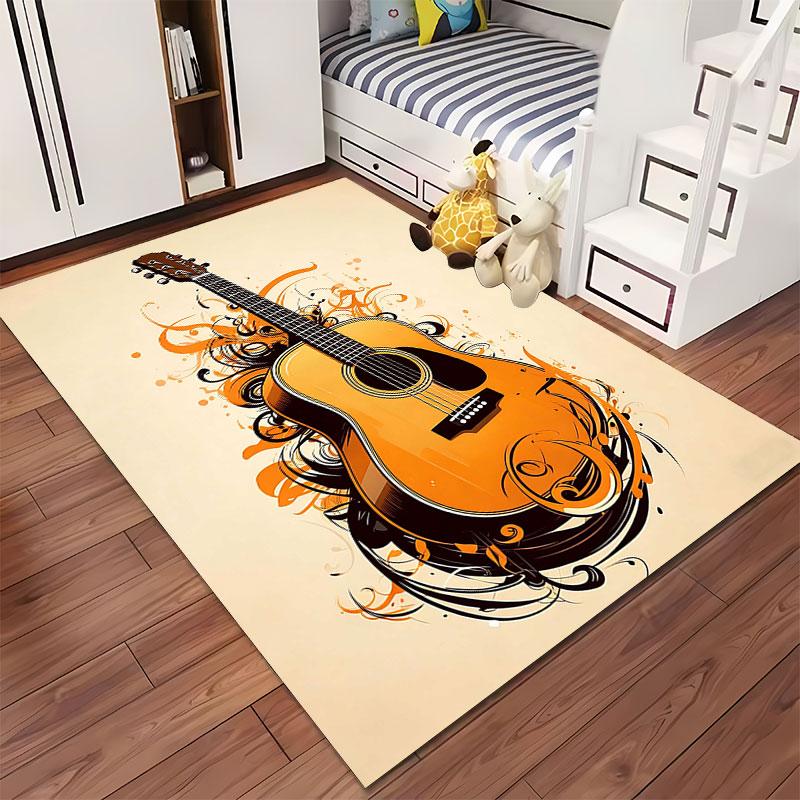 Abstract Guitar Art Design Carpet suitable as a non-slip mat for the living room or bedroom sofa