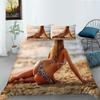 gift Bikini Bedding 3D Printing Beauty Quilt Cover Pillowcase 3/2 Family Bedroom Bedding Set Single Bed Full Size Men's Home Decoration