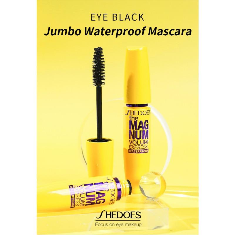 1PC popular yellow fat mascara waterproof, slender, curled and dense, natural and long-lasting, non-smudging