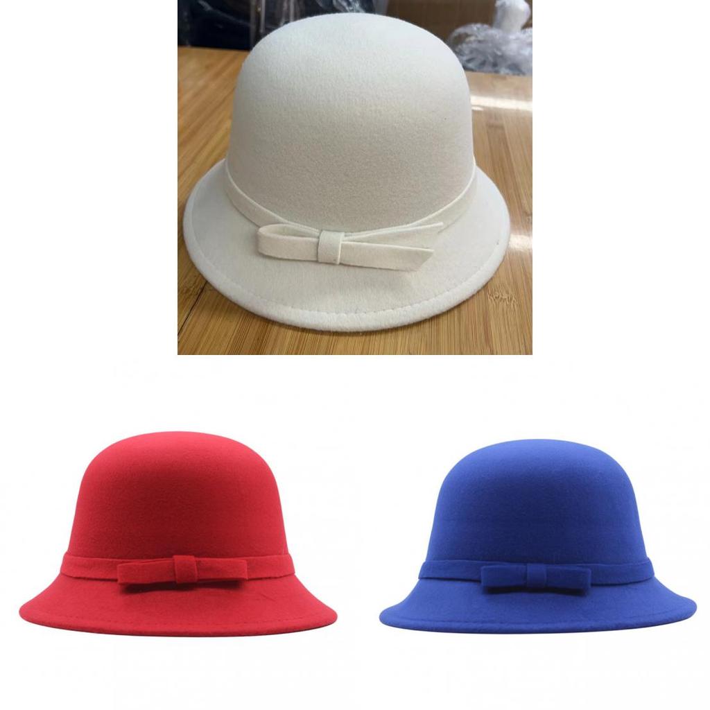 Kid And Adult Wool Felt Bowler Hat With Sun Protection For Spring And Autumn