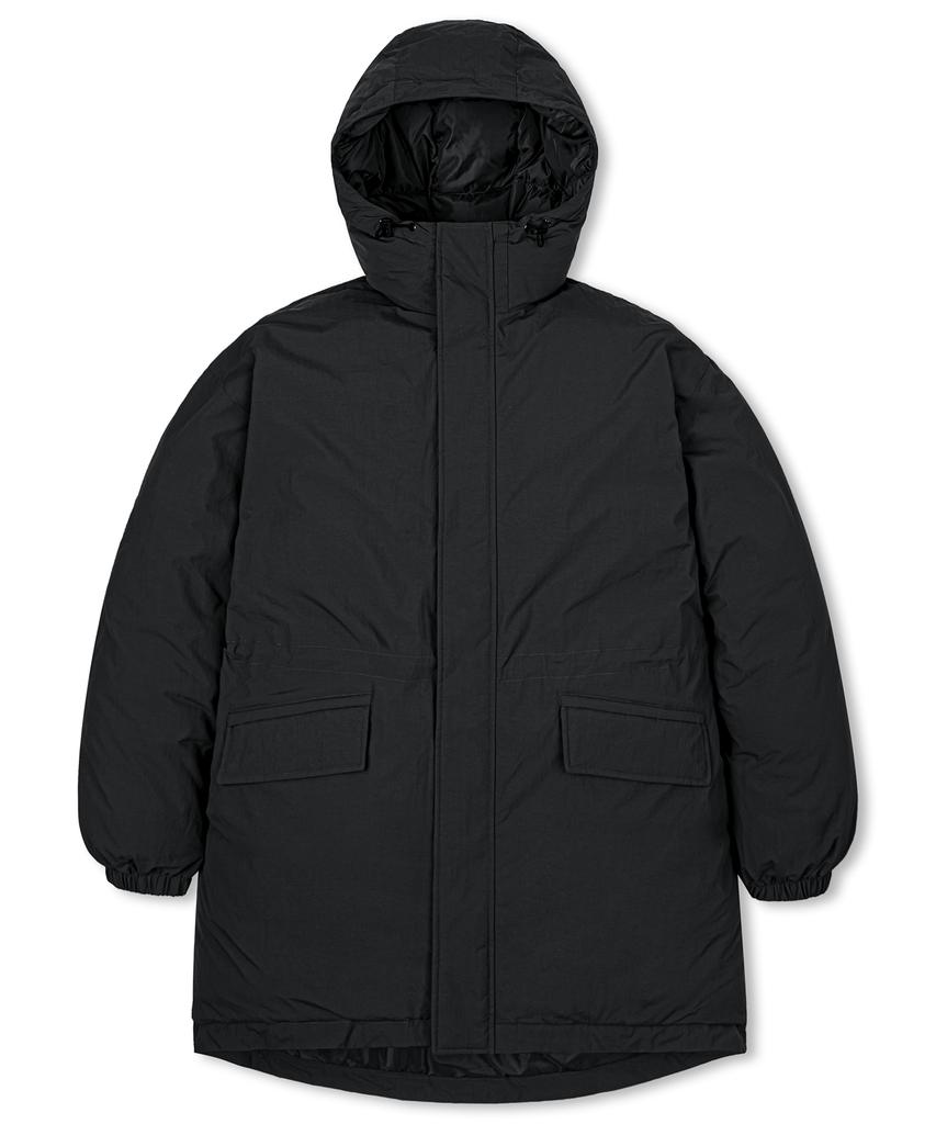 Costume O’Clock Hooded Fishtail Long Padded Jacket Black Coosjp050Black