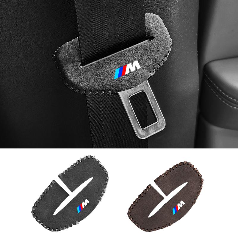 BBJJ8 2pcs For BMW M X3 X5 X6 X7 E70 F30 G60 G20 E30 E90 M3 E84 E83 E91 E36 Car Seat Belt Clip Safety Seatbelt Lock Buckle Plugs Cover