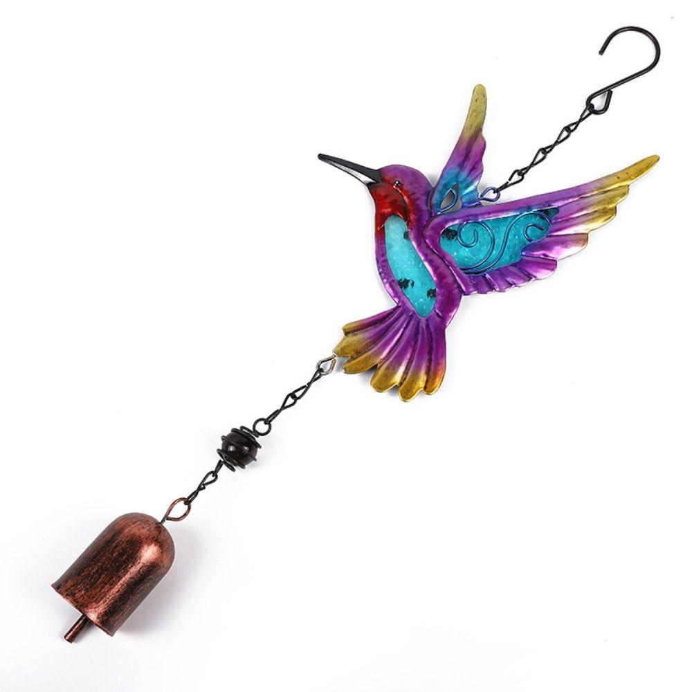 Metal Hummingbird Wind Chime Creative Hanging Decoration Blessing Bell Pendant  Gift