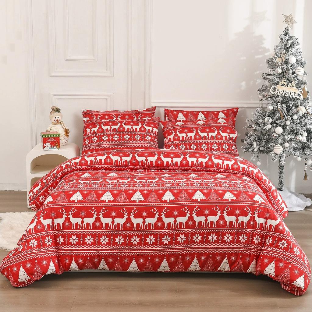 2025 New Christmas Theme Duvet Cover Set Luxury Soft Bedding Set with pillowcase skin-friendly machine washable Room Decor Gift