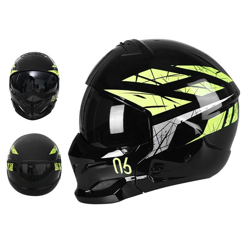 3C Certified Full Face Retro Motorcycle Helmet for All Seasons - Men's and Women's Scorpion Combination Half Helmet