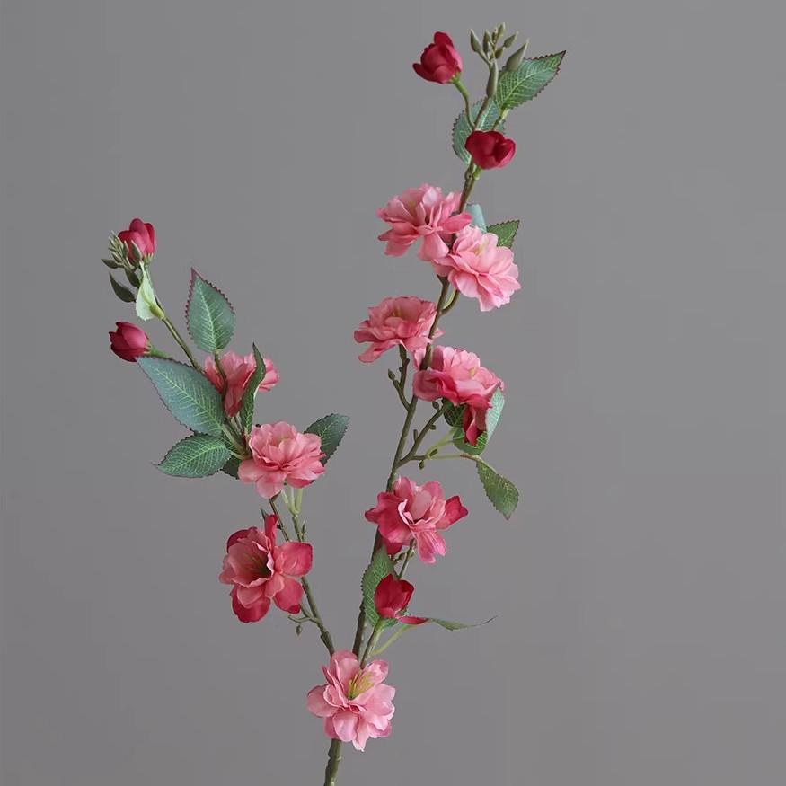 Wild Camellia & Peach Blossom Artificial Flower Bouquet for Living Room & Dining Table Decor