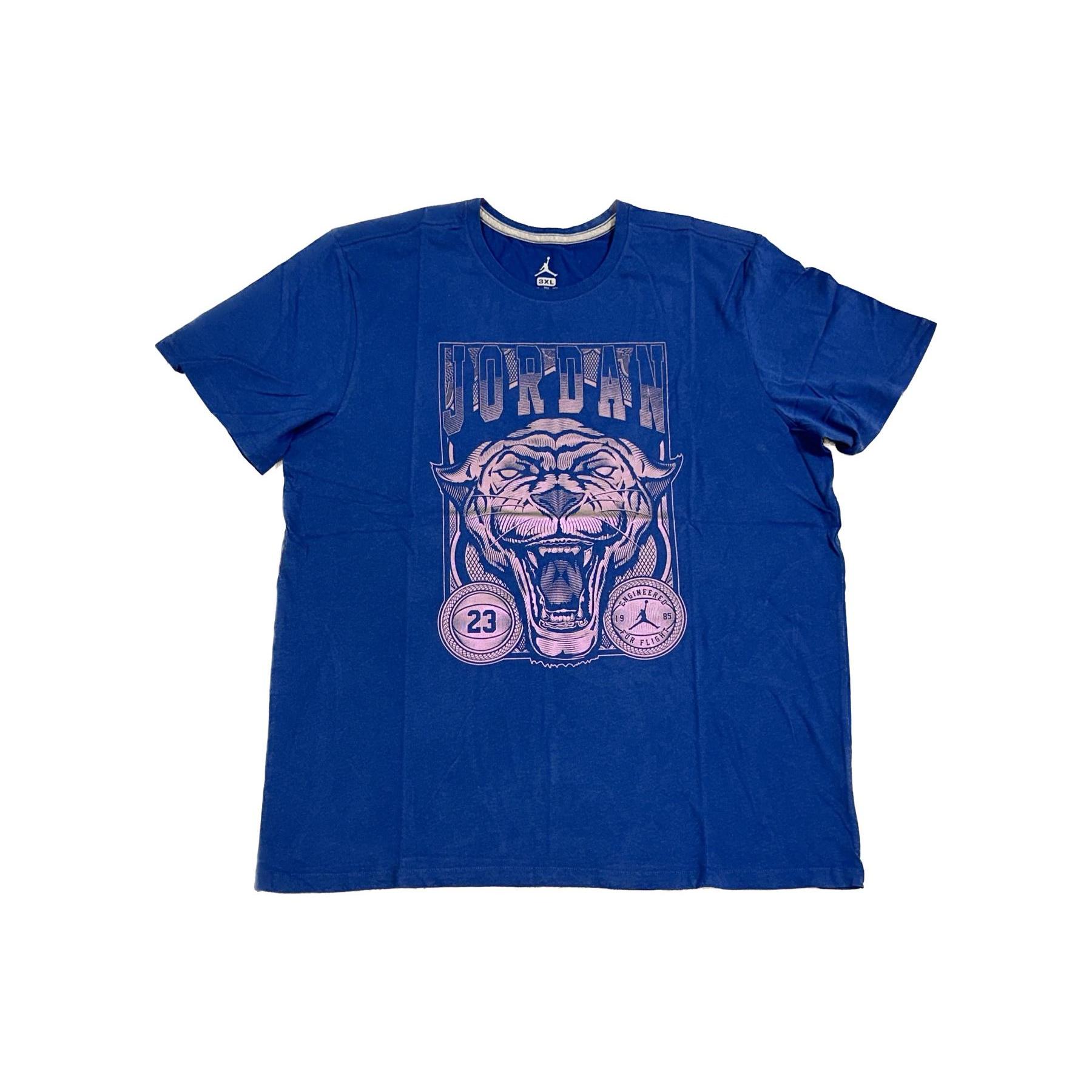 Jordan T Shirts Men s Blue Crew Neck Moderate Straight Fit 677891-442 3XL