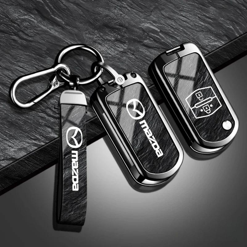Leather car key cover key case for Mazda 2 3 6 CX3 CX5 CX8 CX30 CX-5 CX-30 CX-8 CX-3 CX4 MX-5 BT50 BT-50 Atenza Axela Shell Bag W4