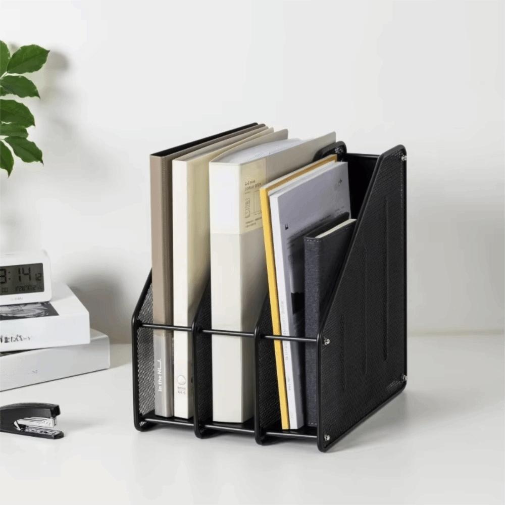 Stationery Organizer Metal File Rack Wire Mesh File Storage Box  Office Supplies