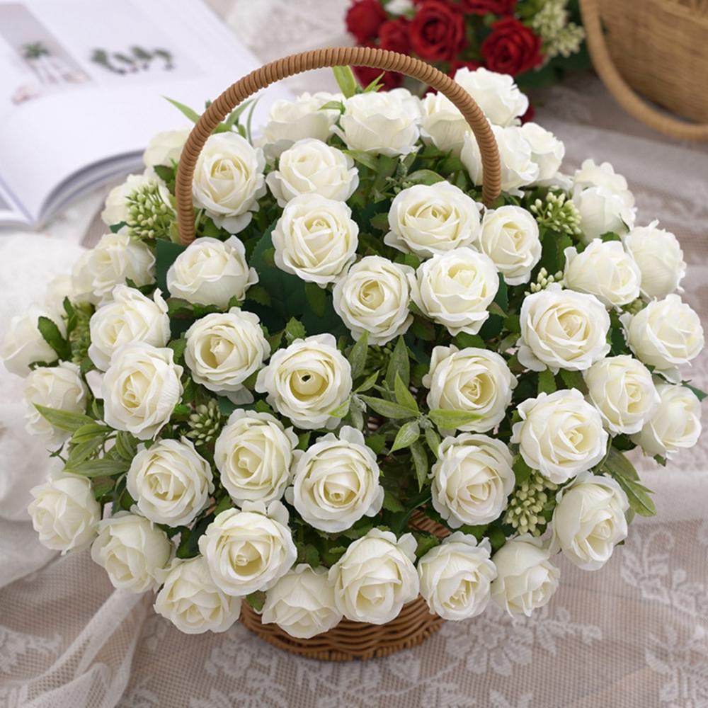1pc Artificial Flowers Silk Roses Bundle Valentine's Day Scrapbooks Festival Wedding Outdoor Garden Party Room Vases Decorations