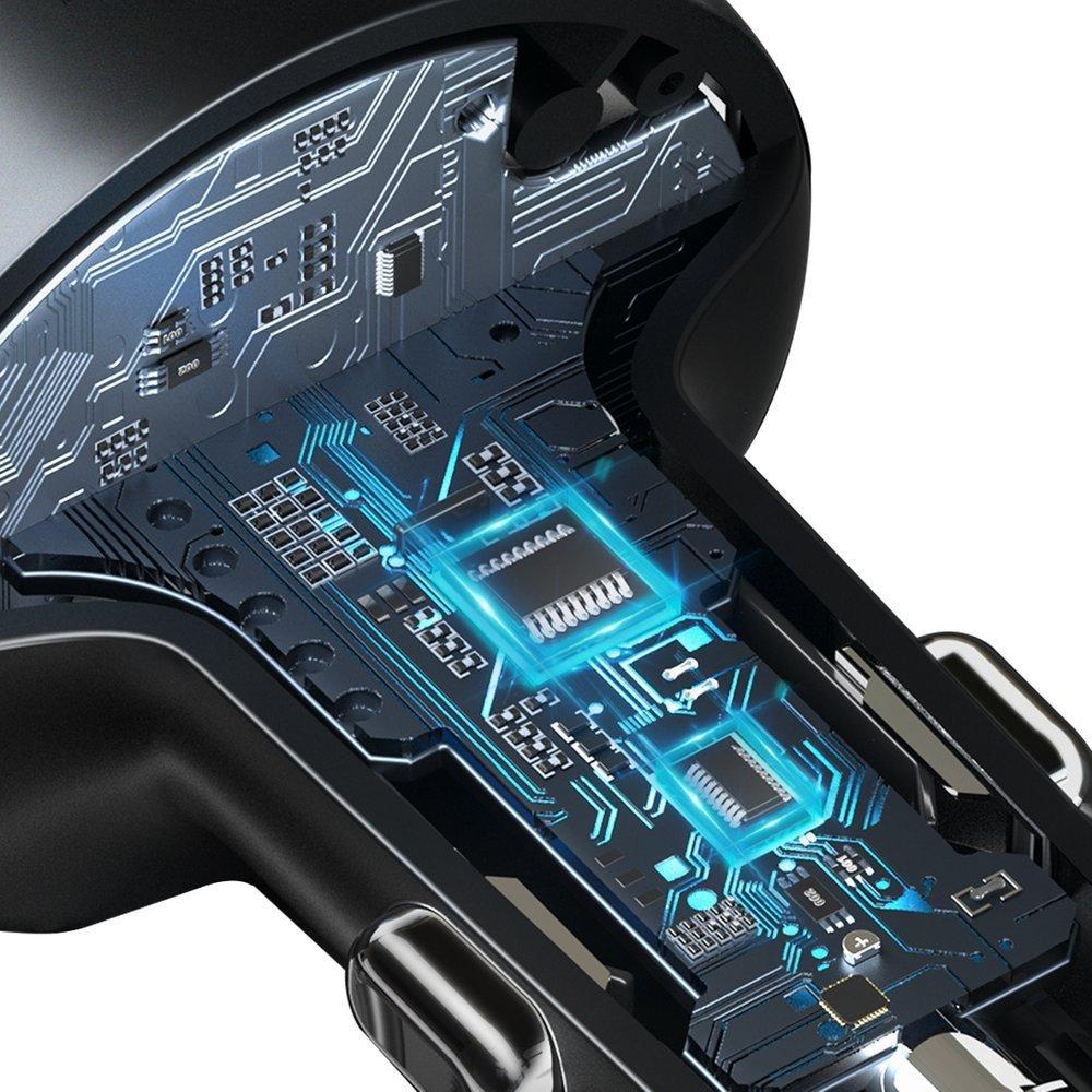 FM vysílač MP3 přehrávač nabíječka do auta LED 2x USB Bluetooth černý