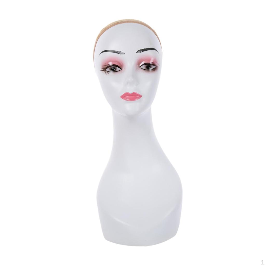 Bald Manikin Head Wig Stand Portable with Makeup Professional Shoulder for