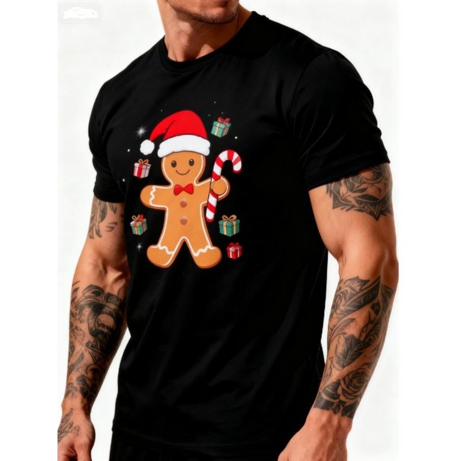 Weihnachtsbaum Herren Casual 3D Druck Locker Rundhals Kurzarm T-Shirt Top