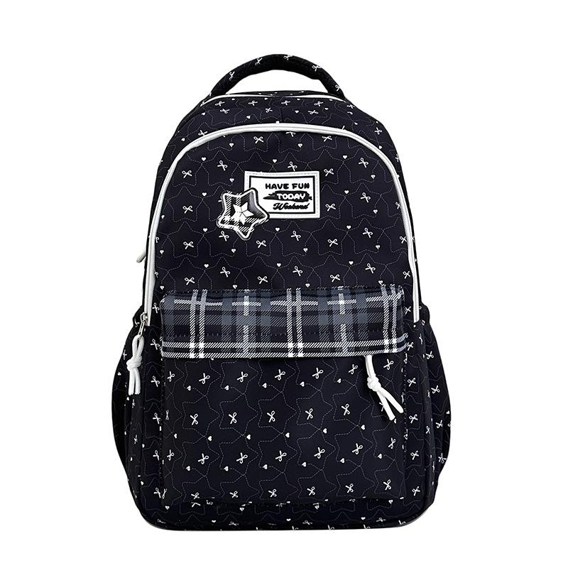 Schoolbag bow backpack high value ins fresh and sweet junior high school students lightweight large capacity backpack