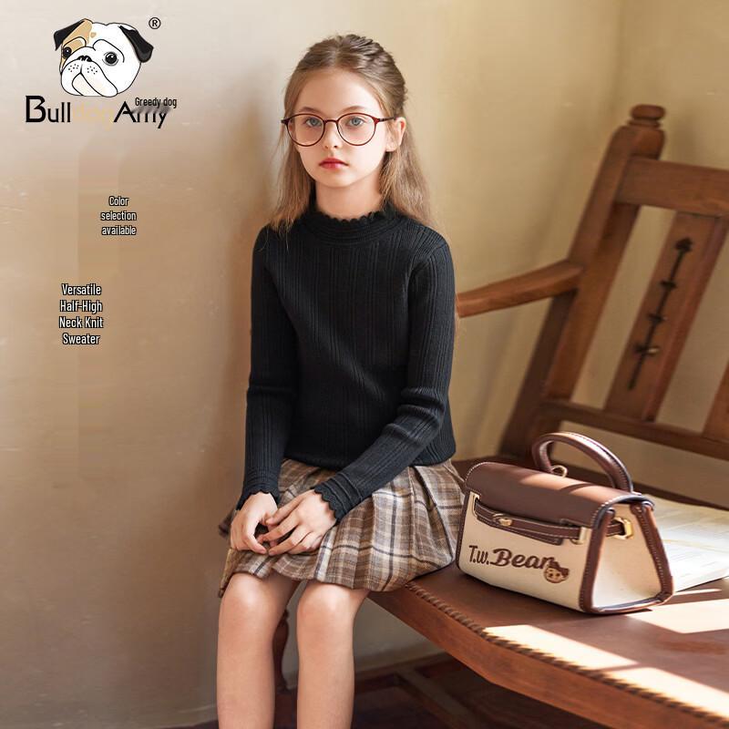 CHANZUIGOU Girls' Half-High Collar Knit Sweater