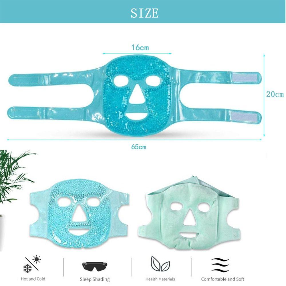 SPA Ice Cold and Hot Heat Full Face Eye Mask Sleeping Ice Pack Reduce Face Puff Dark Circles Gel Beads Compress for Woman