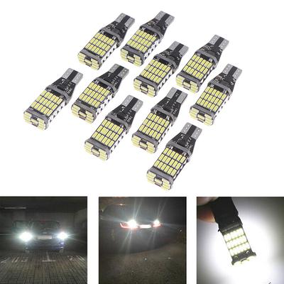 10 Adet Beyaz 45 Smd 4014 T15 W16W Led Araç Geri Vites Ampulü 6000K