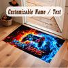 Game Controller Theme Crystal Velvet Floor Rug Personalized Custom Name Text Warm Carpet Home Decoration