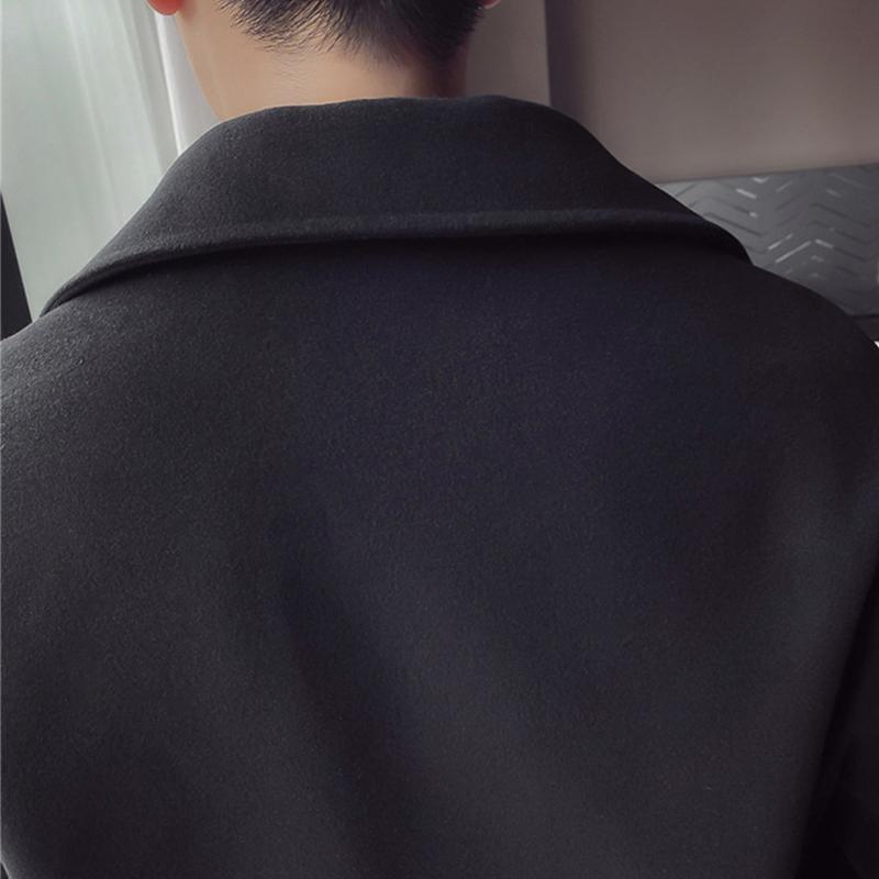 IELGY Vindjakkejakke Kort ullstoff for menn Design Sense Koreansk motetrend Kjekk britisk stil